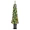 Glitzhome® 5ft Pre-Lit Green Cashmere Pine Christmas Porch Tree, Multi-color LED Lights